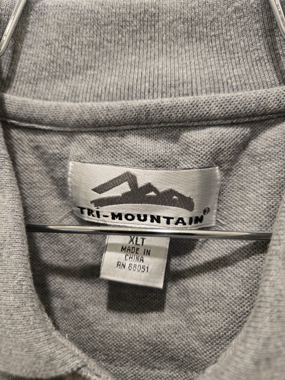 New Tri-Mountain Men's Gray Polo Shirt
